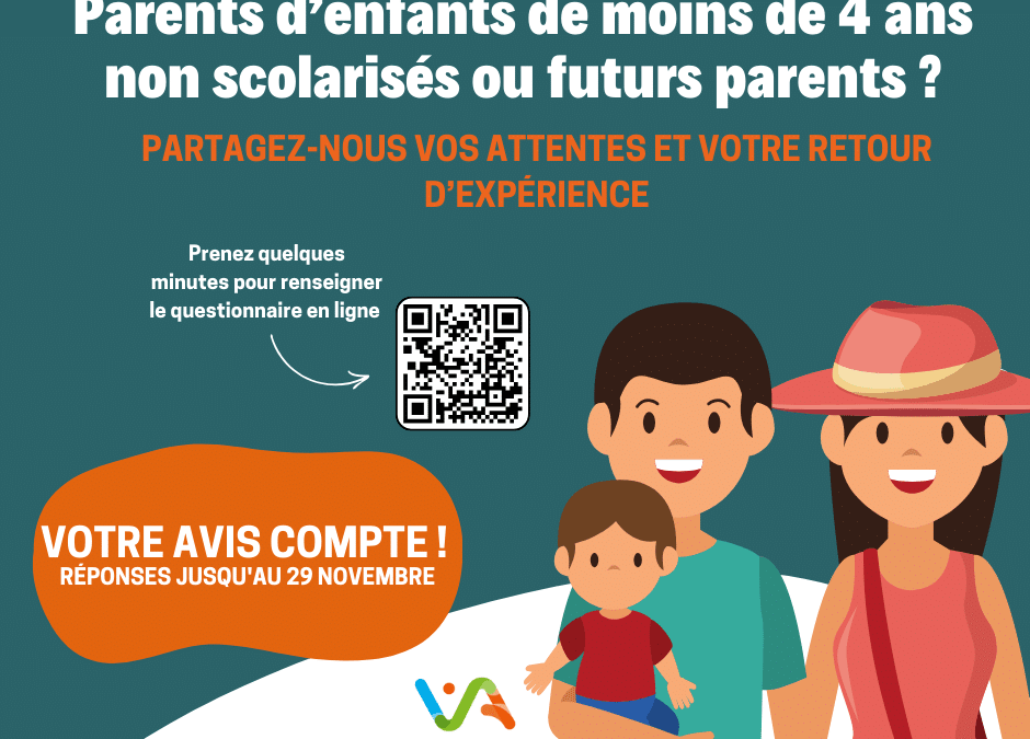 Parents d’enfants de moins de 4 ans non scolarisés ou futurs parents, votre avis compte ! 