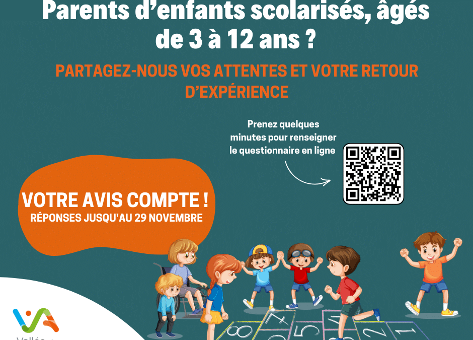 Votre enfant est scolarisé et a entre 3 et 12 ans ? Votre avis compte !