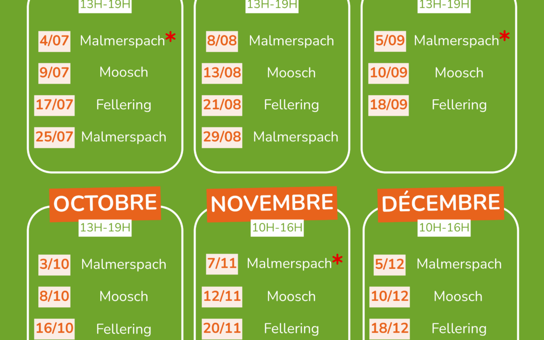 CALENDRIER DÉCHÈTERIE MOBILE – Juillet à décembre 2025