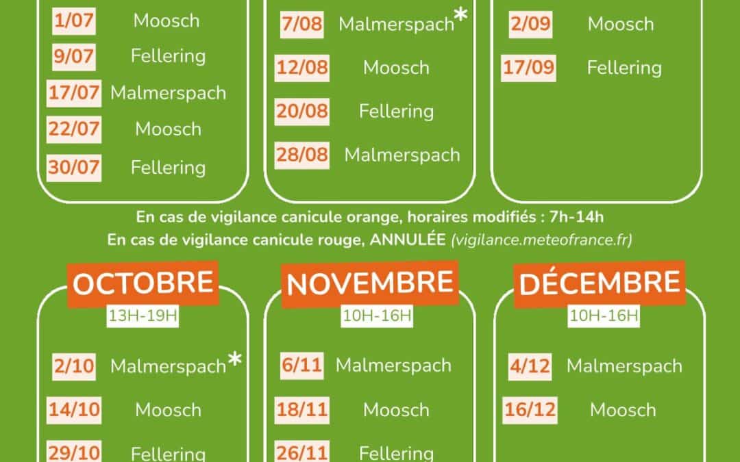 CALENDRIER DÉCHÈTERIE MOBILE – Juin à décembre 2026